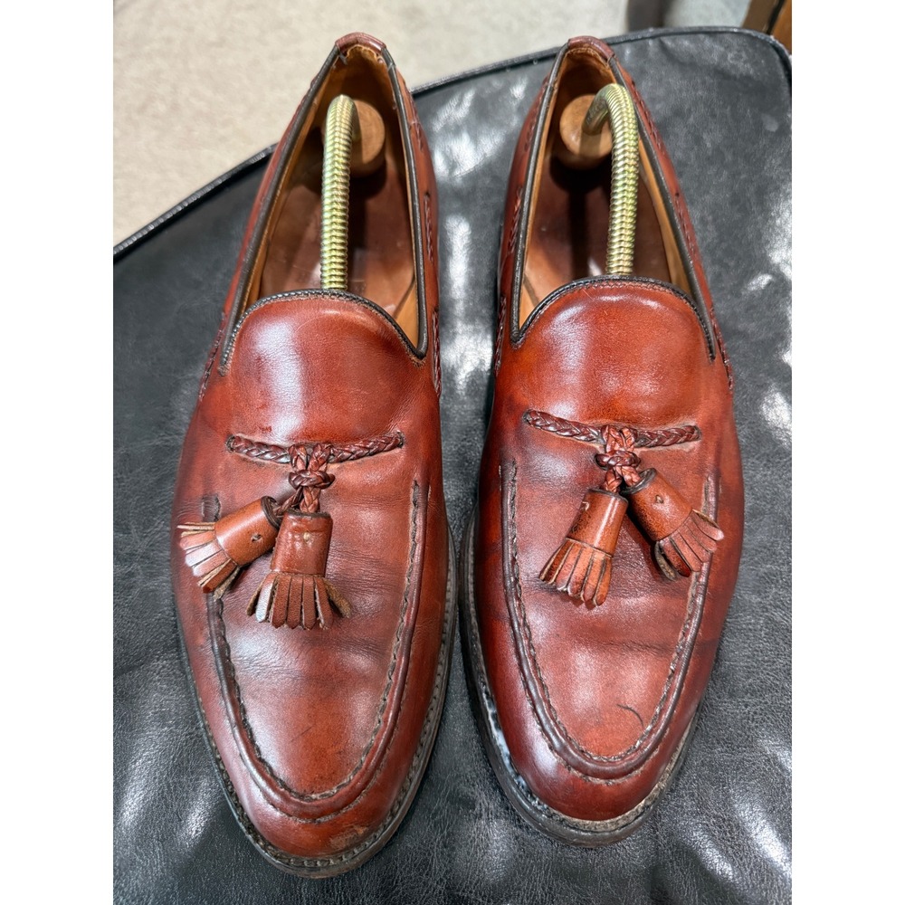 Allen Edmonds Brookwood 4847 Mens 10.5 D Chili Brown Leather Tassel Loafers USA